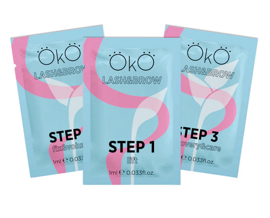 OKO TESTER - Lamineringssett for Vipper og Bryn (3 x 1 ml)