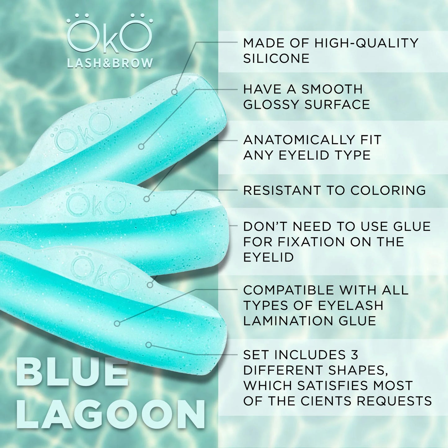 OKO Blue Lagoon Lash Lift Pads – Premium Silikonskjold